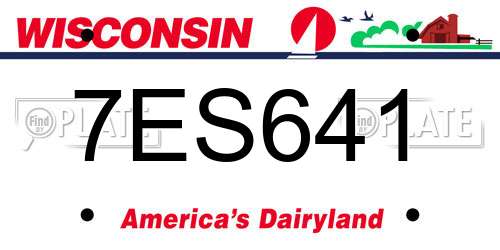 7ES641 Wisconsin License Plate