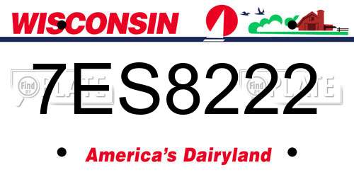 7ES8222 Wisconsin License Plate
