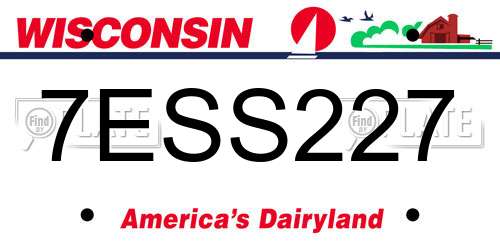 7ESS227 Wisconsin License Plate