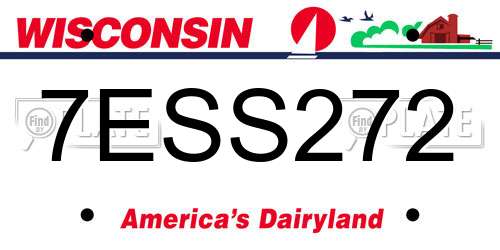 7ESS272 Wisconsin License Plate