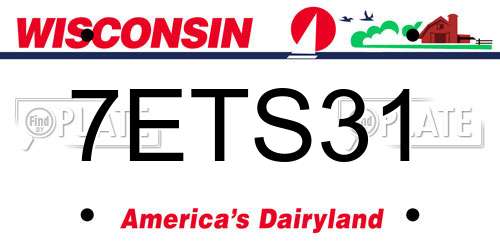 7ETS31 Wisconsin License Plate
