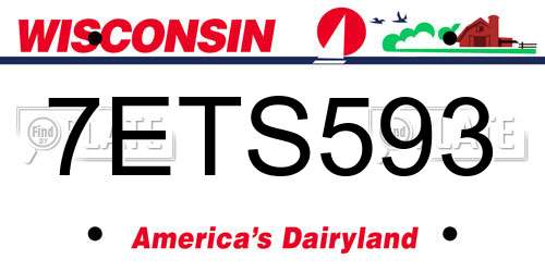 7ETS593 Wisconsin License Plate