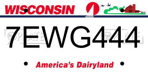 7EWG444 Wisconsin License Plate