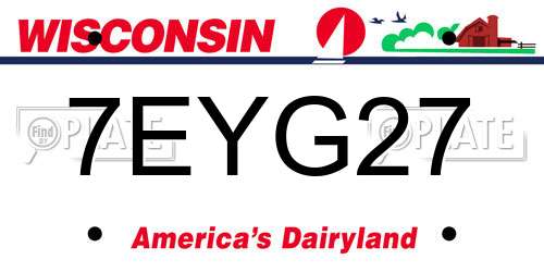 7EYG27 Wisconsin License Plate