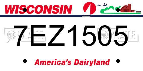 7EZ1505 Wisconsin License Plate