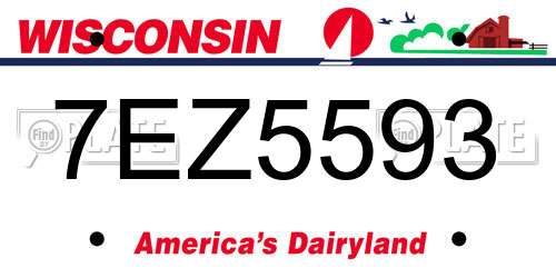 7EZ5593 Wisconsin License Plate