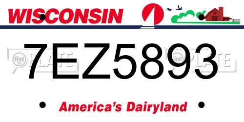 7EZ5893 Wisconsin License Plate