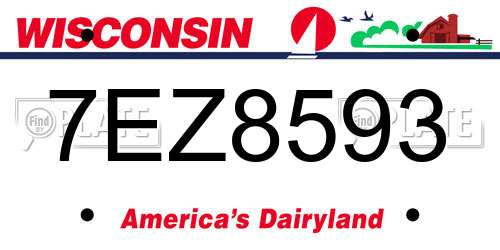 7EZ8593 Wisconsin License Plate