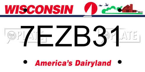 7EZB31 Wisconsin License Plate