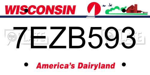 7EZB593 Wisconsin License Plate