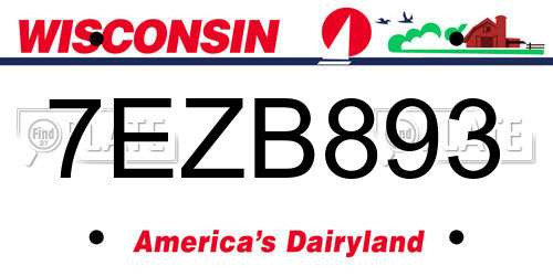 7EZB893 Wisconsin License Plate
