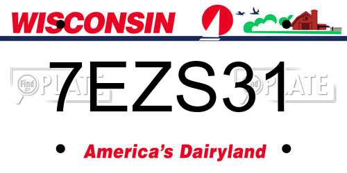 7EZS31 Wisconsin License Plate
