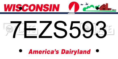 7EZS593 Wisconsin License Plate