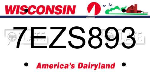 7EZS893 Wisconsin License Plate