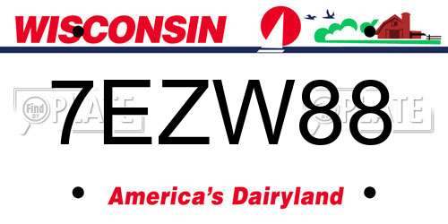 7EZW88 Wisconsin License Plate