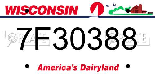 7F30388 Wisconsin License Plate
