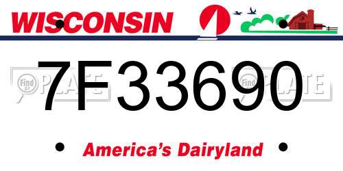 7F33690 Wisconsin License Plate