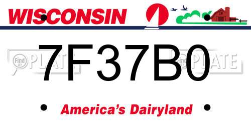 7F37B0 Wisconsin License Plate