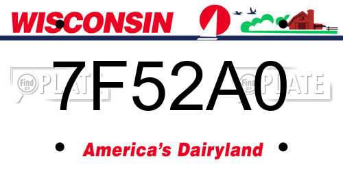 7F52A0 Wisconsin License Plate