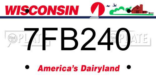 7FB240 Wisconsin License Plate