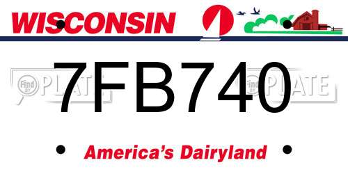 7FB740 Wisconsin License Plate