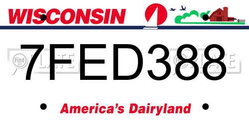 7FED388 Wisconsin License Plate