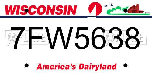 7FW5638 Wisconsin License Plate
