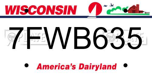 7FWB635 Wisconsin License Plate