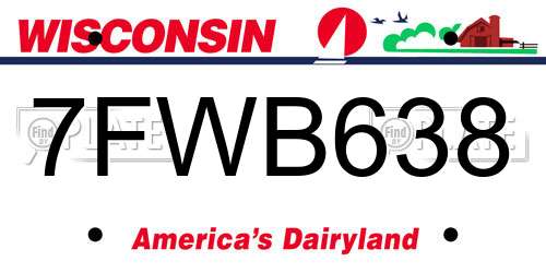 7FWB638 Wisconsin License Plate