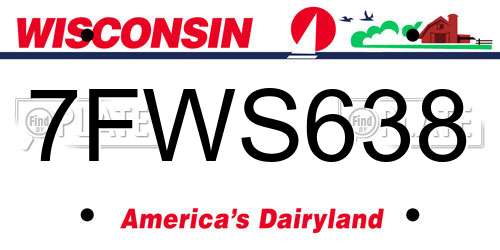 7FWS638 Wisconsin License Plate