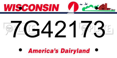 7G42173 Wisconsin License Plate