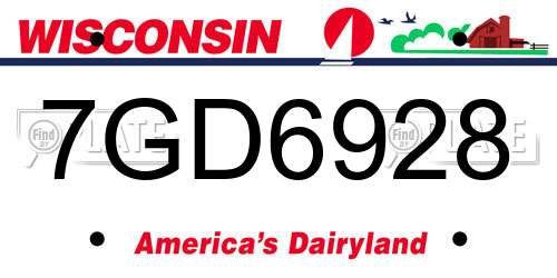 7GD6928 Wisconsin License Plate