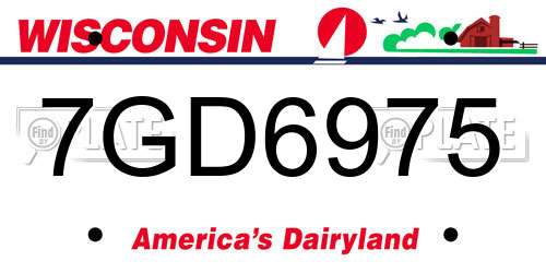 7GD6975 Wisconsin License Plate