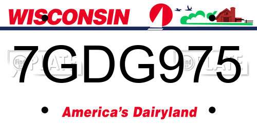 7GDG975 Wisconsin License Plate