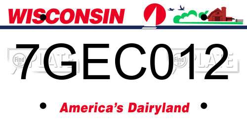 7GEC012 Wisconsin License Plate