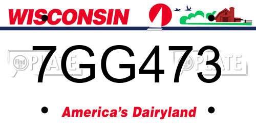 7GG473 Wisconsin License Plate