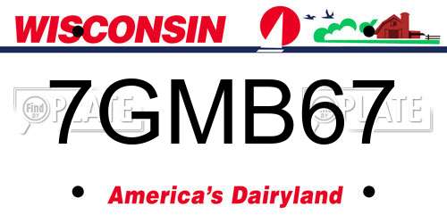 7GMB67 Wisconsin License Plate