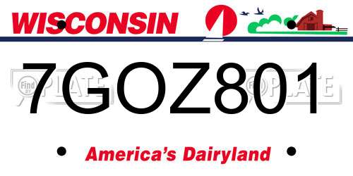 7GOZ801 Wisconsin License Plate