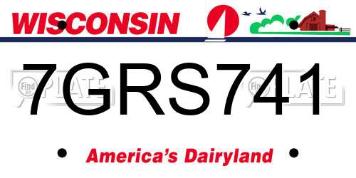 7GRS741 Wisconsin License Plate