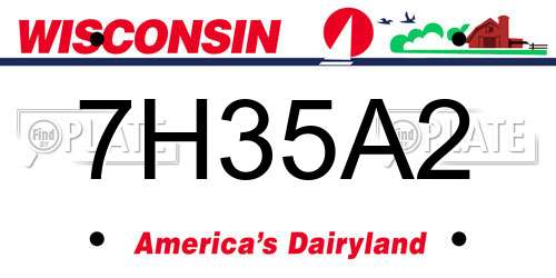 7H35A2 Wisconsin License Plate