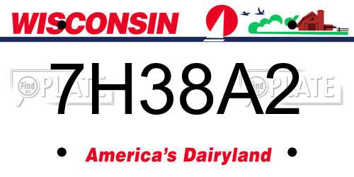 7H38A2 Wisconsin License Plate