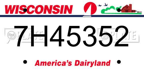 7H45352 Wisconsin License Plate