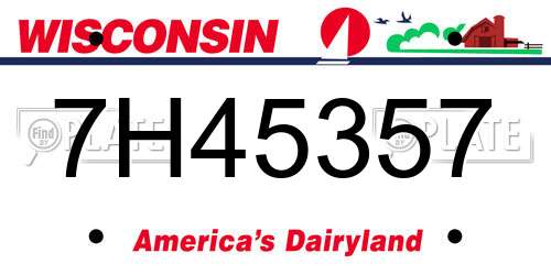 7H45357 Wisconsin License Plate