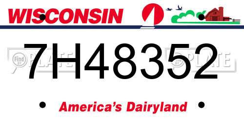 7H48352 Wisconsin License Plate
