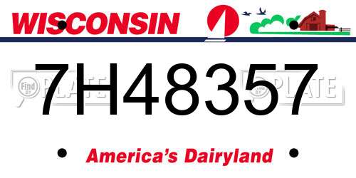 7H48357 Wisconsin License Plate
