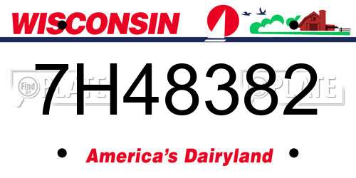 7H48382 Wisconsin License Plate