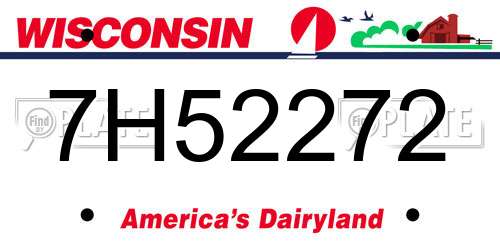 7H52272 Wisconsin License Plate