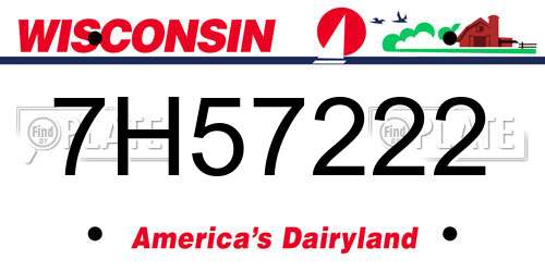 7H57222 Wisconsin License Plate