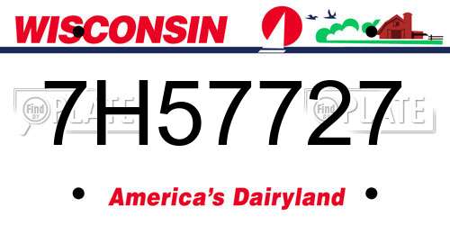7H57727 Wisconsin License Plate