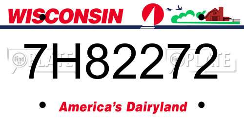 7H82272 Wisconsin License Plate